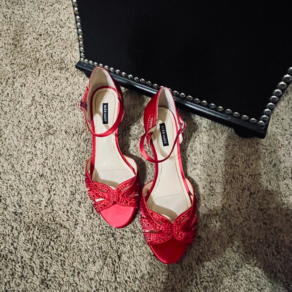 Chic Red Sandals by ALEX MARIE